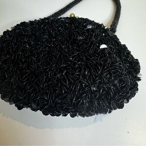 La regate beaded evening purse black